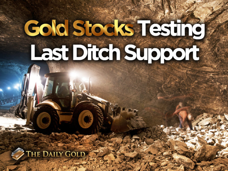 Gold Stocks Testing Last Ditch Support