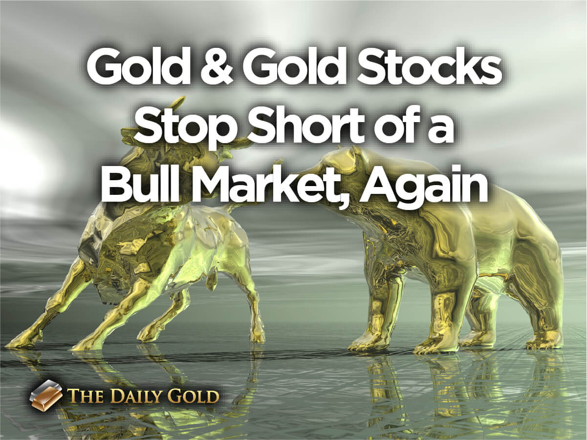 Gold and Gold Stocks Stop Short of Bull Market, Again – The Daily Gold1201 x 901