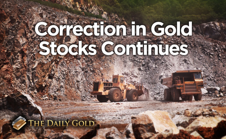 Correction in Gold Stocks Continues