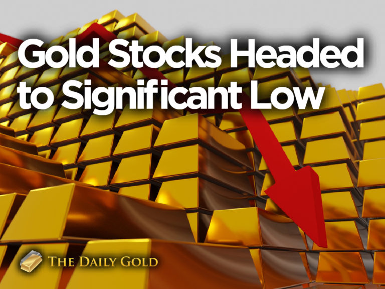 Gold Stocks Headed to Significant Low