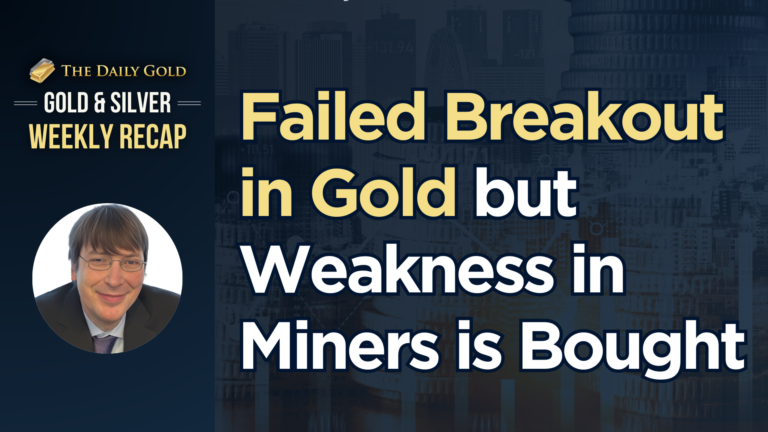 Failed Breakout in Gold but Weakness in Miners is Bought