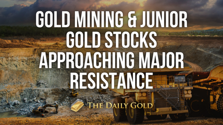 Gold Mining & Junior Gold Stocks Approaching Major Resistance